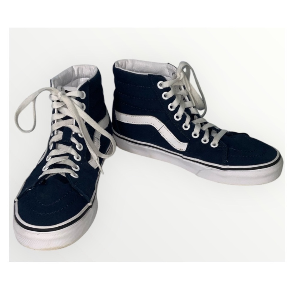 Vans Sk8-Hi Tapered High Top Canvas Shoe~Navy Blue~Unisex~Women’s 7, Men’s 5.5
